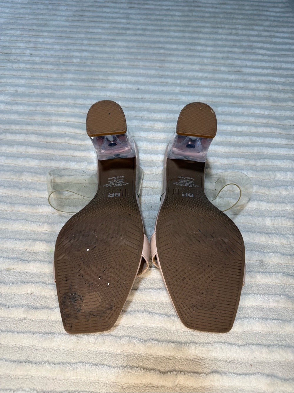bp Pink Nude Clear-Strap Slide Mules - Picture 2 of 2